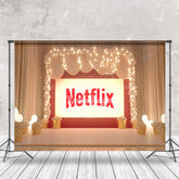 Lofaris Light Twinkling Beige Curtain stage Photo Backdrop